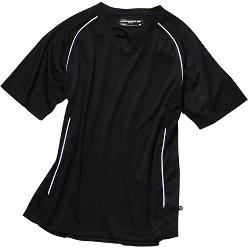 Team Shirt , James Nicholson, schwarz/weiß, 100% Polyester, M, , Bild 1