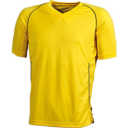 Team Shirt Junior , James Nicholson, gelb/schwarz, 100% Polyester, XXL (158/164, , Bild 1