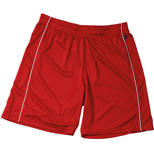 Basic Team Shorts Junior , James Nicholson, rot/weiß, 100% Polyester, XS (98/104), , Bild 1