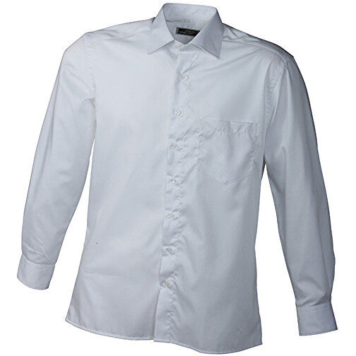 Men’s Business Shirt Long-Sleeved , James Nicholson, weiß, 100% Baumwolle, S, , Bild 1