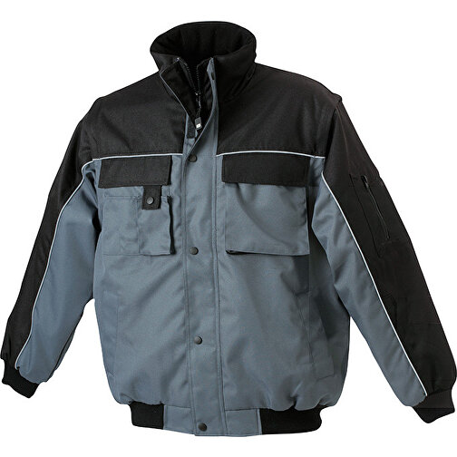 Workwear Jacket , James Nicholson, carbon/schwarz, 100% Polyester, L, , Bild 1