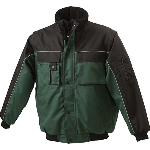 Workwear Jacket , James Nicholson, dark-grün/schwarz, 100% Polyester, M, , Bild 1