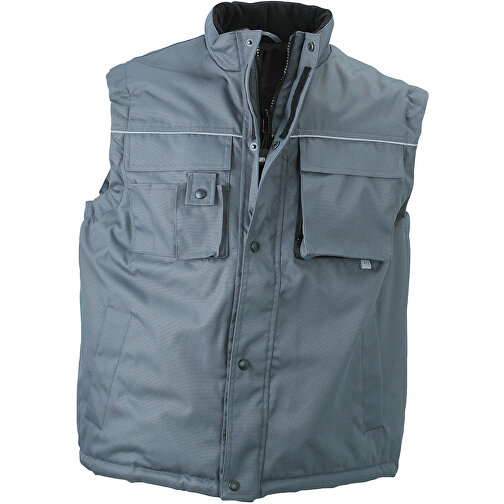 Workwear Vest , James Nicholson, carbon, 100% Polyester, XXL, , Bild 1