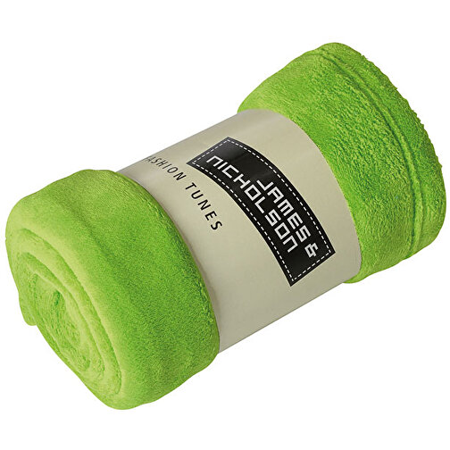 Microfibre Fleece Blanket , James Nicholson, lime-grün, 100% Polyester, one size, , Bild 1