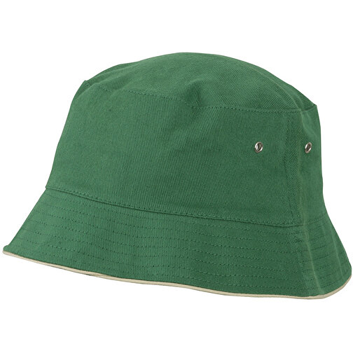 Fisherman Piping Hat , Myrtle Beach, dark-grün/beige, 100% Baumwolle, L/XL, , Bild 1