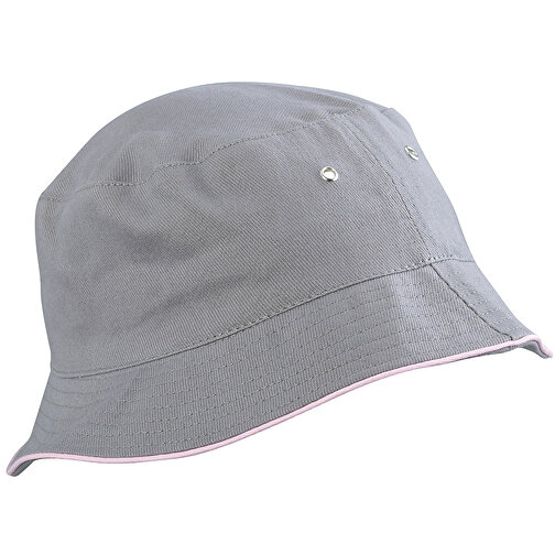 Fisherman Piping Hat , Myrtle Beach, grau/light-rosa, 100% Baumwolle, L/XL, , Bild 1