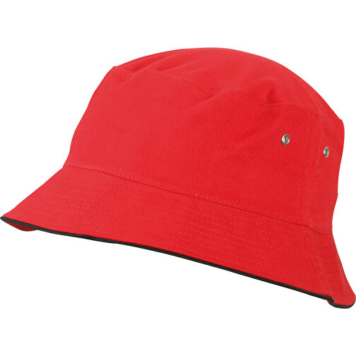 Fisherman Piping Hat , Myrtle Beach, rot/schwarz, 100% Baumwolle, S/M, , Bild 1