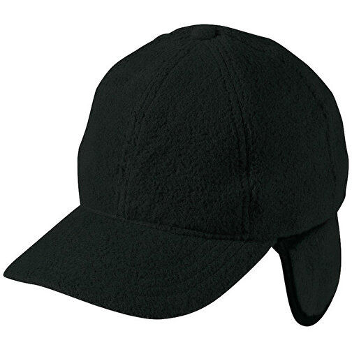 6 Panel Fleece Cap With Earflaps , Myrtle Beach, schwarz, 100% Polyester, one size, , Bild 1