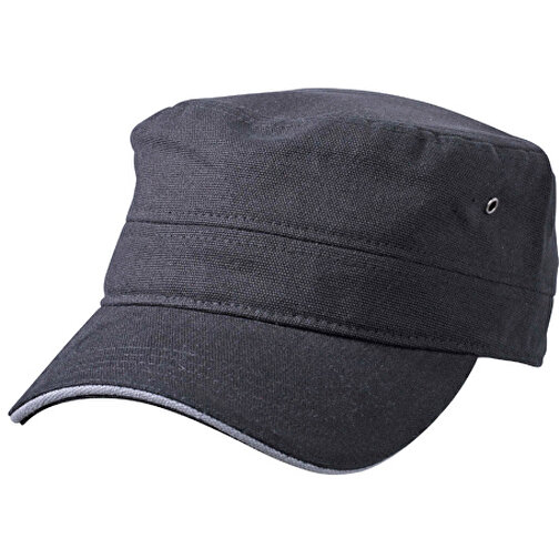 Military Sandwich Cap , Myrtle Beach, schwarz/dark-grau, 100% Baumwolle, one size, , Bild 1