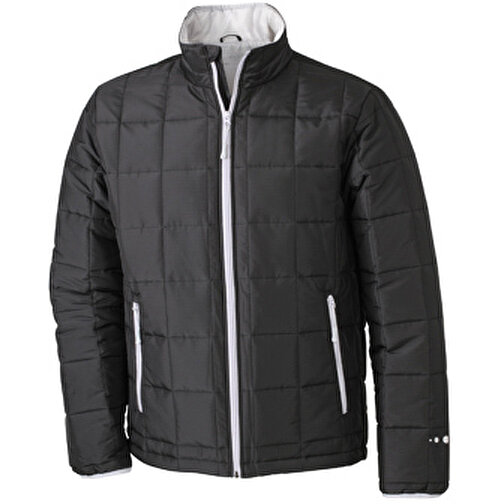 Men’s Padded Light Weight Jacket , James Nicholson, schwarz/silver, 100% Polyester, M, , Bild 1