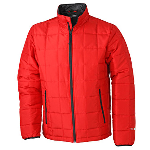 Men’s Padded Light Weight Jacket , James Nicholson, rot/schwarz, 100% Polyester, S, , Bild 1