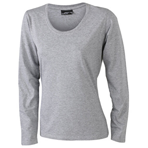 Ladies’ Shirt Long-Sleeved Medium , James Nicholson, grau-heather, 100% Baumwolle, ringgesponnen, XL, , Bild 1