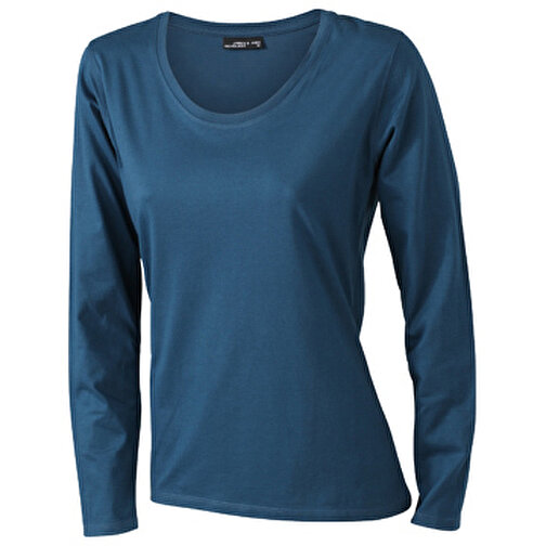 Ladies’ Shirt Long-Sleeved Medium , James Nicholson, petrol, 100% Baumwolle, ringgesponnen, XL, , Bild 1
