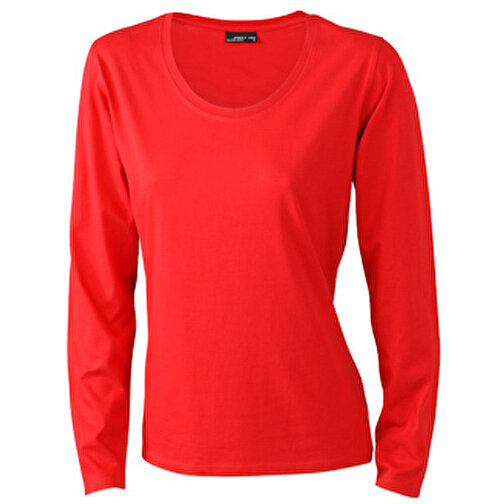 Ladies’ Shirt Long-Sleeved Medium , James Nicholson, rot, 100% Baumwolle, ringgesponnen, XXL, , Bild 1