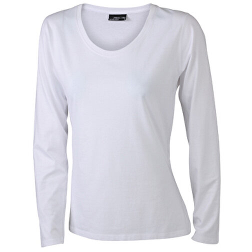 Ladies’ Shirt Long-Sleeved Medium , James Nicholson, weiss, 100% Baumwolle, ringgesponnen, S, , Bild 1