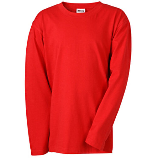 Junior Shirt Long-Sleeved Medium , James Nicholson, rot, 100% Baumwolle, ringgesponnen, M (122/128), , Bild 1
