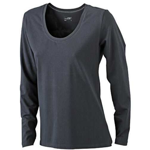 Ladies’ Stretch Shirt Long-Sleeved , James Nicholson, schwarz, 95% Baumwolle, gekämmt, ringgesponnen, 5% Elasthan, S, , Bild 1