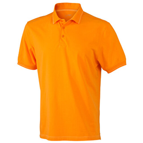 Men’s Elastic Polo , James Nicholson, orange/weiß, 95% Baumwolle, 5% Elasthan, S, , Bild 1
