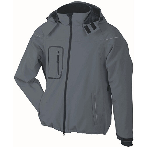 Men’s Winter Softshell Jacket , James Nicholson, carbon, 100% Polyester, XL, , Bild 1