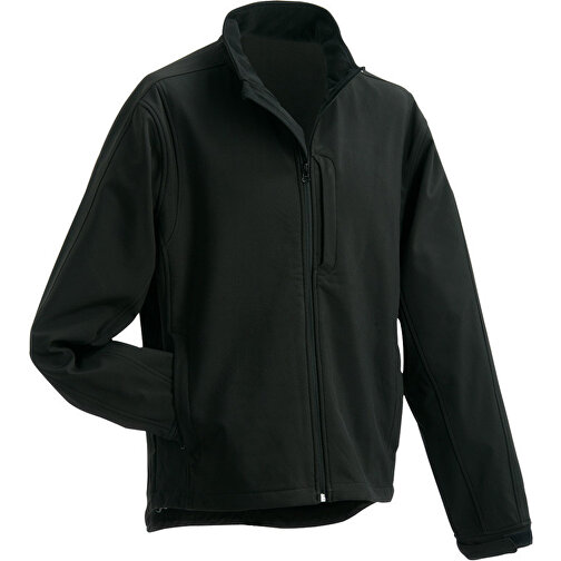 Men’s Softshell Jacket , James Nicholson, schwarz, 95% Polyester, 5% Elasthan, 4XL, , Bild 1