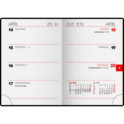 Mini-Taschenkalender , Brunnen, rot, Kunststofffolie, 7,20cm x 0,60cm x 10,20cm (Länge x Höhe x Breite), Bild 1