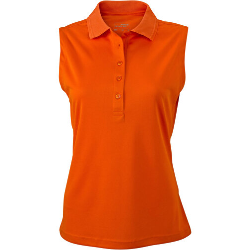 Ladies’ Active Polo Sleeveless , James Nicholson, dark-orange, 100% Polyester, XL, , Bild 1