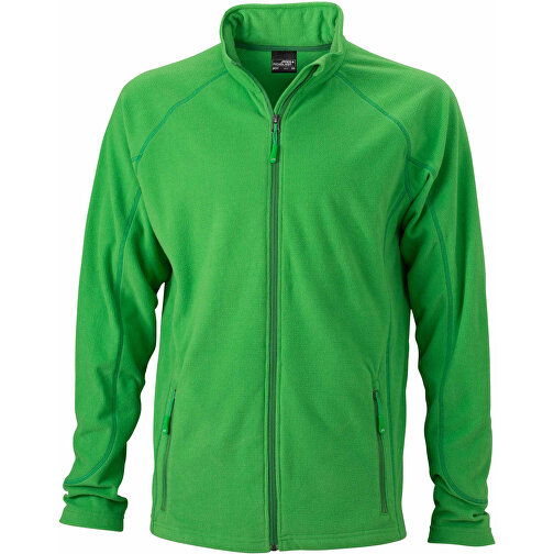 Men’s Structure Fleece Jacket , James Nicholson, grün/ dark-grün, 100% Polyester, XXL, , Bild 1