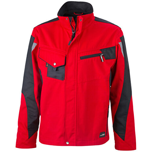 Workwear Jacket , James Nicholson, rot/schwarz, 100% Polyamid CORDURA ®, S, , Bild 1