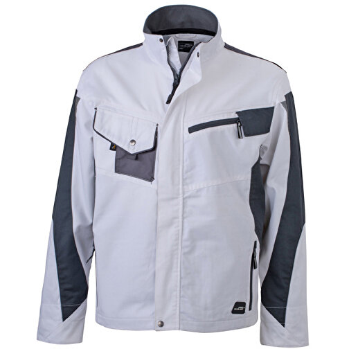 Workwear Jacket , James Nicholson, weiß/carbon, 100% Polyamid CORDURA ®, 3XL, , Bild 1