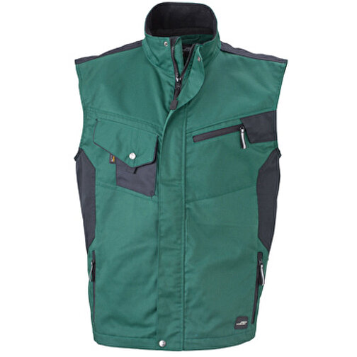 Workwear Vest , James Nicholson, dark-grün/schwarz, 100% Polyamid CORDURA ®, S, , Bild 1