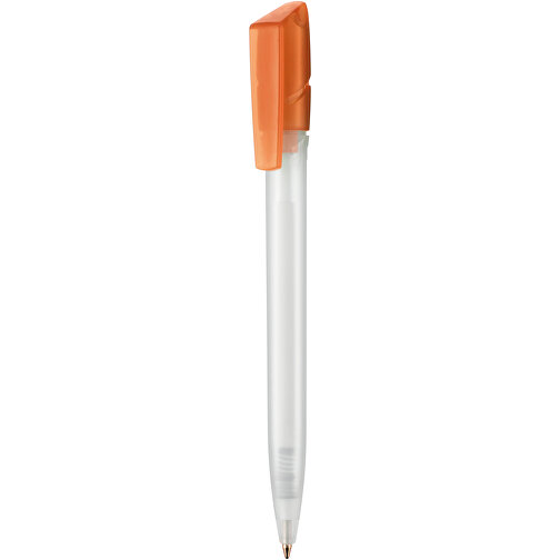 Kugelschreiber TWISTER FROZEN , Ritter-Pen, mandarin/weiß, ABS-Kunststoff, 14,50cm (Länge), Bild 1