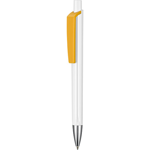 Kugelschreiber TRI-STAR , Ritter-Pen, apricot/weiß, ABS-Kunststoff, 14,00cm (Länge), Bild 1