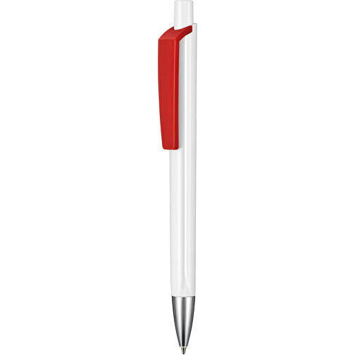 Kugelschreiber TRI-STAR , Ritter-Pen, signalrot/weiß, ABS-Kunststoff, 14,00cm (Länge), Bild 1
