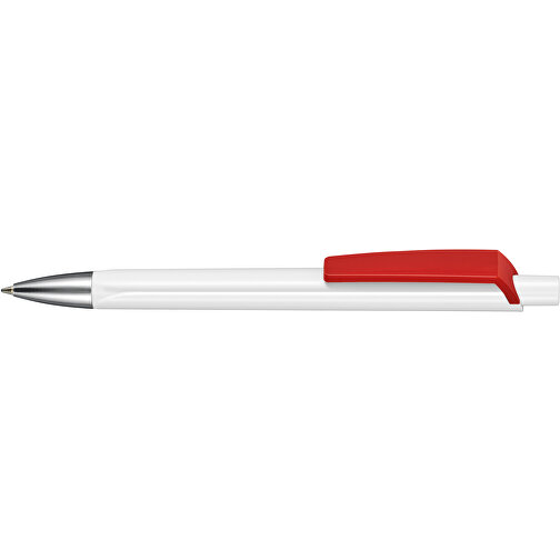 Kugelschreiber TRI-STAR , Ritter-Pen, signalrot/weiß, ABS-Kunststoff, 14,00cm (Länge), Bild 3
