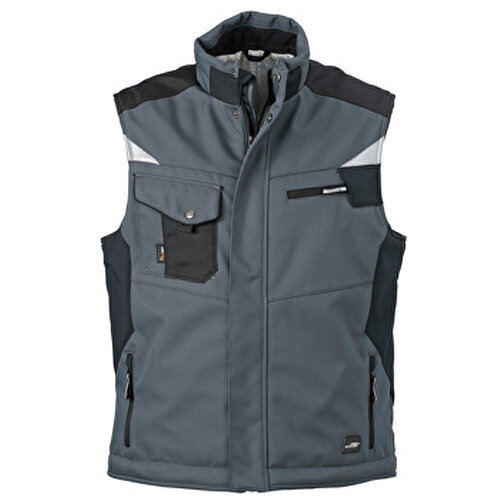 Craftsmen Softshell Vest , James Nicholson, carbon/schwarz, 100% Polyester, XXL, , Bild 1