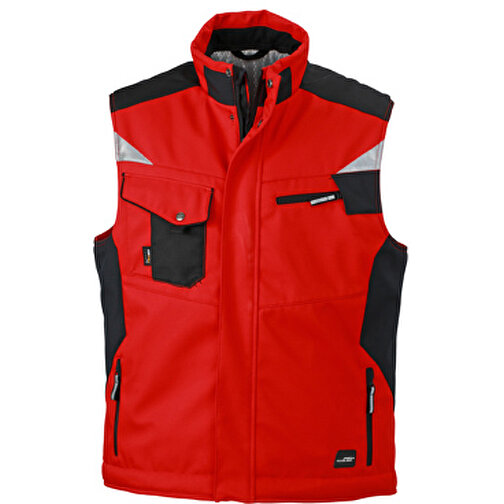 Craftsmen Softshell Vest , James Nicholson, rot/schwarz, 100% Polyester, XL, , Bild 1