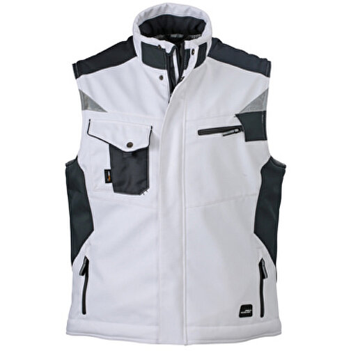 Craftsmen Softshell Vest , James Nicholson, weiß/carbon, 100% Polyester, 3XL, , Bild 1