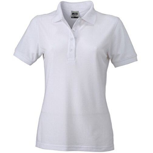 Ladies’ Workwear Polo , James Nicholson, weiss, 50% Polyester, 50% Baumwolle, gekämmt, 3XL, , Bild 1