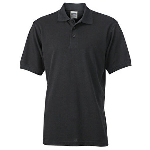 Men’s Workwear Polo , James Nicholson, schwarz, 50% Baumwolle, gekämmt, 50% Polyester, XL, , Bild 1