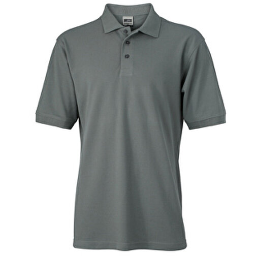 Men’s Workwear Polo , James Nicholson, dark-grau, 50% Baumwolle, gekämmt, 50% Polyester, M, , Bild 1