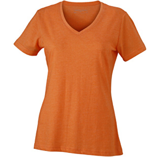 Ladies’ Heather T-Shirt , James Nicholson, orange-melange, 65% Polyester, 35% Baumwolle, XXL, , Bild 1
