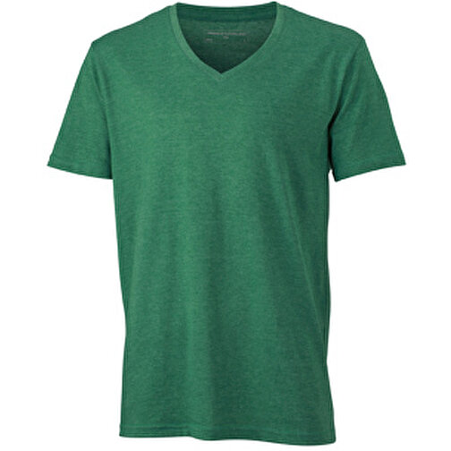 Men’s Heather T-Shirt , James Nicholson, grün-melange, 65% Polyester, 35% Baumwolle, L, , Bild 1