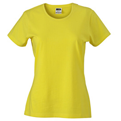 Ladies’ Slim Fit-T , James Nicholson, gelb, 100% Baumwolle, gekämmt, S, , Bild 1