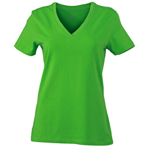 Ladies’ Stretch V-T , James Nicholson, lime-grün, 95% Baumwolle, gekämmt, ringgesponnen, 5% Elasthan, M, , Bild 1