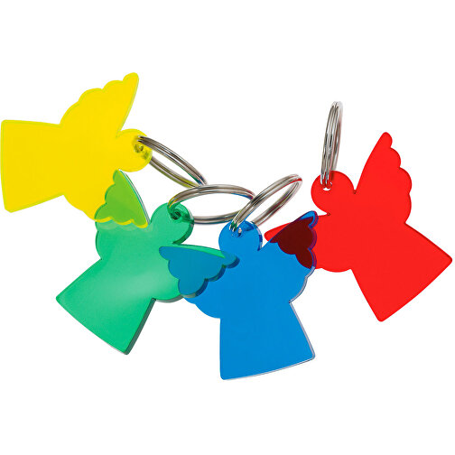 Schlüsselanhänger 'Engel' , transparent, Kunststoff, 4,20cm x 0,30cm x 4,30cm (Länge x Höhe x Breite), Bild 2