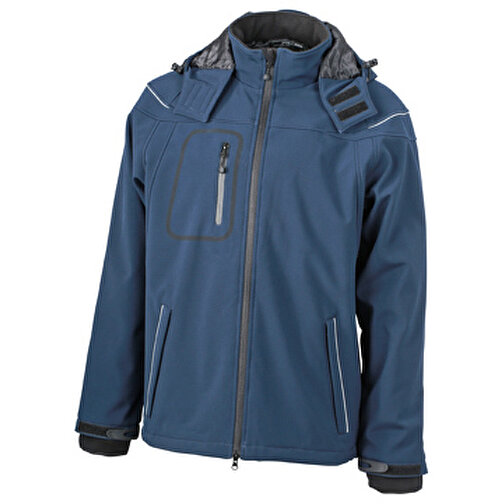 Men’s Winter Softshell Jacket , James Nicholson, navy, 100% Polyester, L, , Bild 1