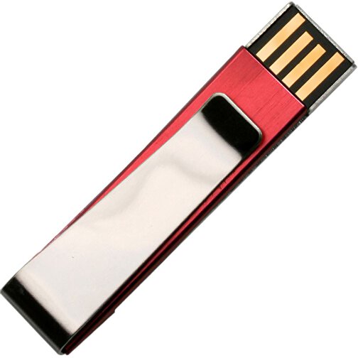 USB-Stick PAPER CLIP 16GB , Promo Effects MB , rot MB , 16 GB , Aluminium MB , 3 - 10 MB/s MB , 5,50cm x 1,25cm (Länge x Breite), Bild 1