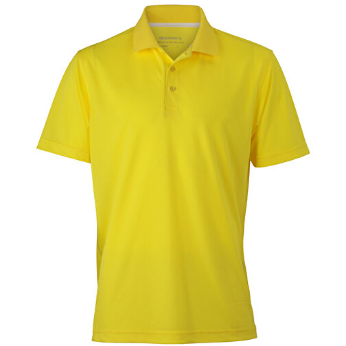 Men’s Polo High Performance , James Nicholson, gelb, 100% Polyester, XL, , Bild 1