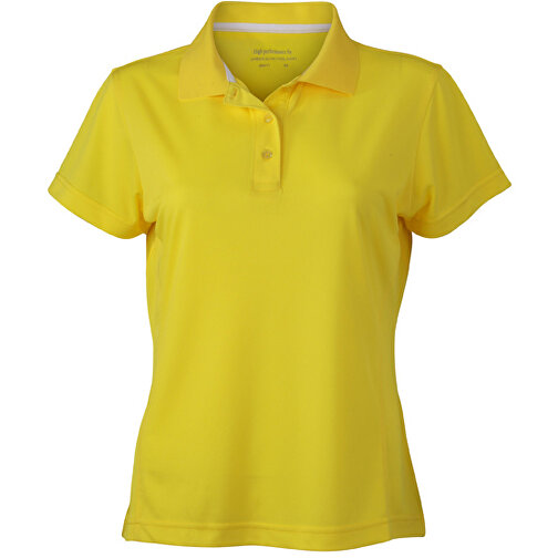 Ladies’ Polo High Performance , James Nicholson, gelb, 100% Polyester, M, , Bild 1