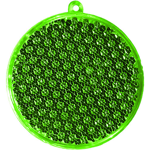 Reflektor 'Rund' , transparent-grün, Kunststoff, 0,70cm (Höhe), Bild 1